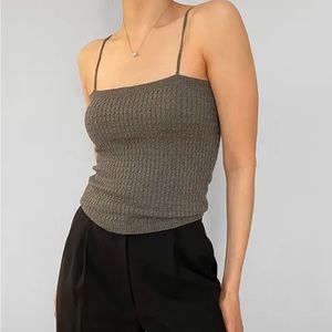 Vintage Stone Cable Knit Top